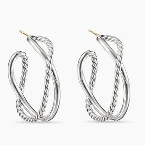 Authentic David Yurman Crossover Hoop Earrings